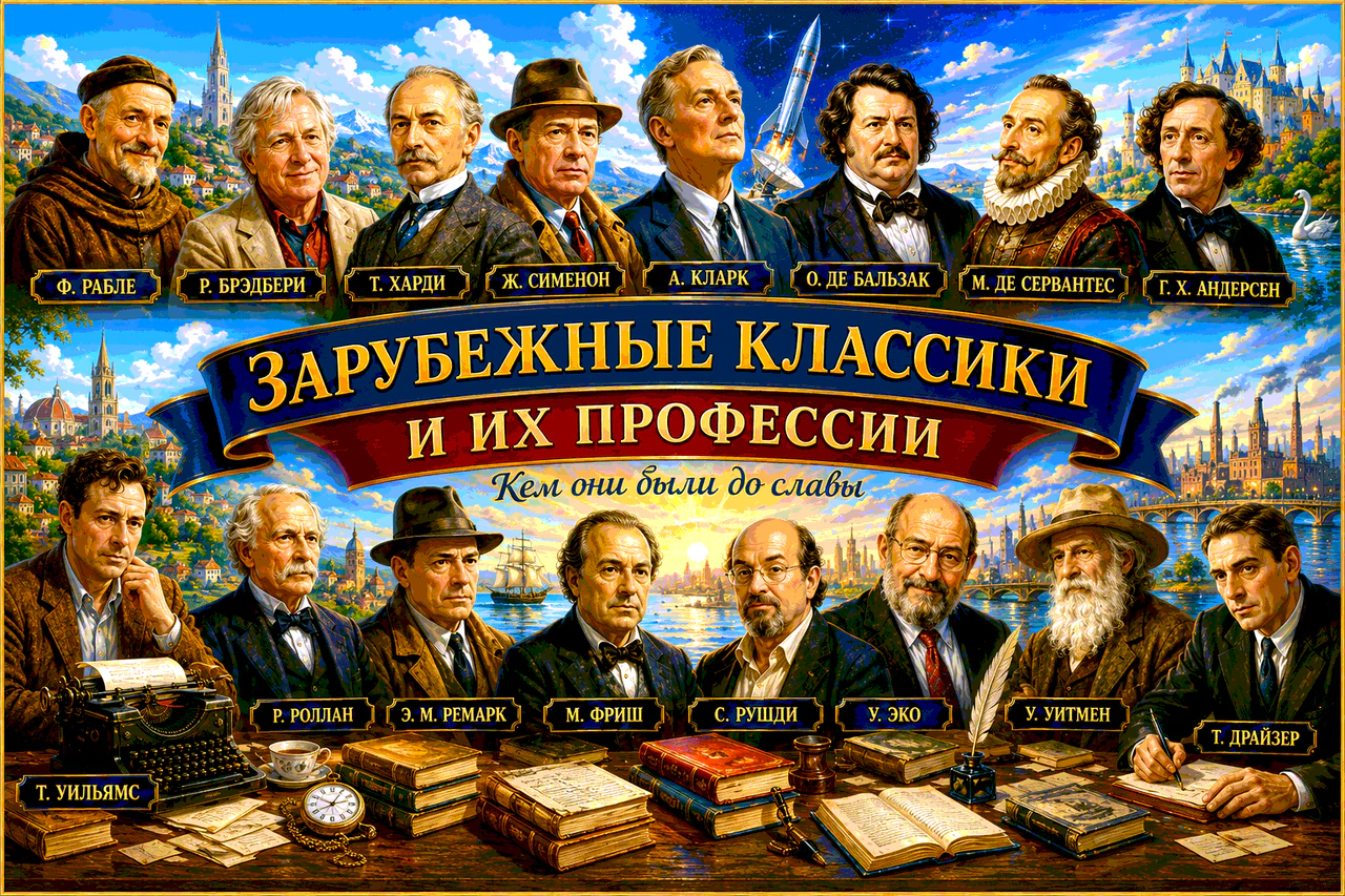 Иллюстрация 1 к статье «Зарубежные классики литературы и их профессии (Часть 2)»